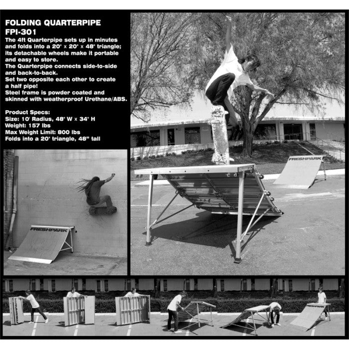 4 foot Quarter Pipe Sets up in Minutes