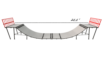 4 FT HIGH x 4 FT WIDE Mini Ramp Half-Pipe