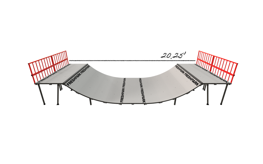 3 FT HIGH x 8 FT WIDE Mini Ramp Half-Pipe – Freshpark