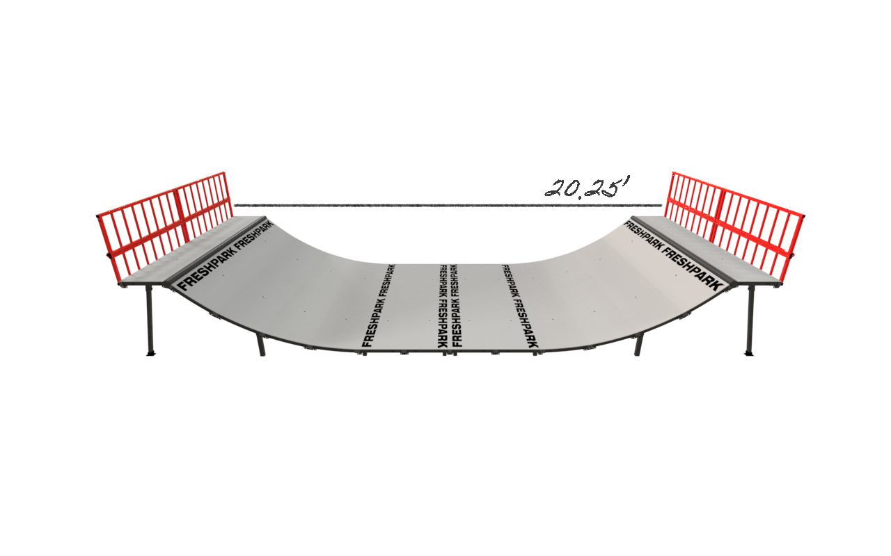 3 FT HIGH x 8 FT WIDE Mini Ramp Half-Pipe