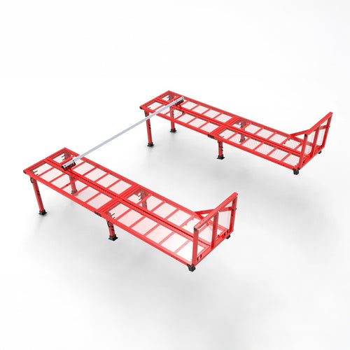 Two Freshpark Faststart BMX Starting Gates connected to each other by a metal bar