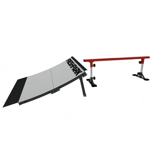 Freshpark Launch Ramp and Grind Rail on white background