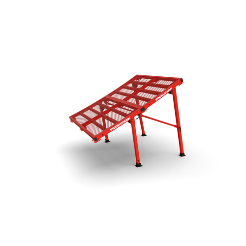 Red metal attachable jump ramp extension