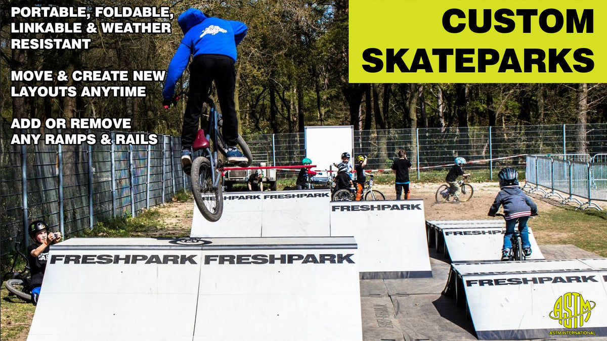 Modular backyard skatepark setup