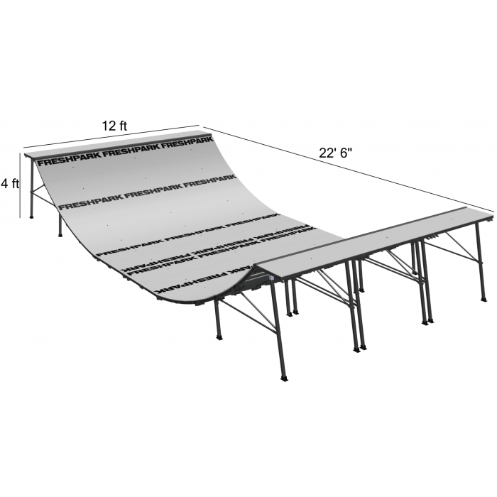 22'6"L x 12'W x 4'H Half Pipe Mini Ramp (Pre-Order)